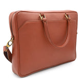 Genuine Leather Sanguine Brown Laptop Shoulder Bag LLB-01