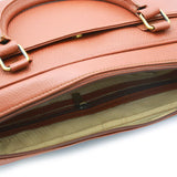 Genuine Leather Sanguine Brown Laptop Shoulder Bag LLB-01
