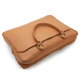 GENUINE LEATHER CLAY BEOWN SHOULDER LAPTOP BAG LLB-01