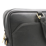 GENUINE LEATHER BLACK SHOULDER LAPTOP BAG LLB-01