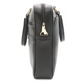 GENUINE LEATHER BLACK SHOULDER LAPTOP BAG LLB-01