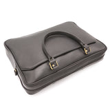 GENUINE LEATHER BLACK SHOULDER LAPTOP BAG LLB-01