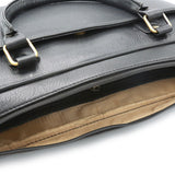 GENUINE LEATHER BLACK SHOULDER LAPTOP BAG LLB-01