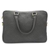 Genuine Leather Fancy Black Laptop Shoulder Bag LLB-04