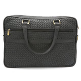 Genuine Leather Fancy Black Laptop Shoulder Bag LLB-04