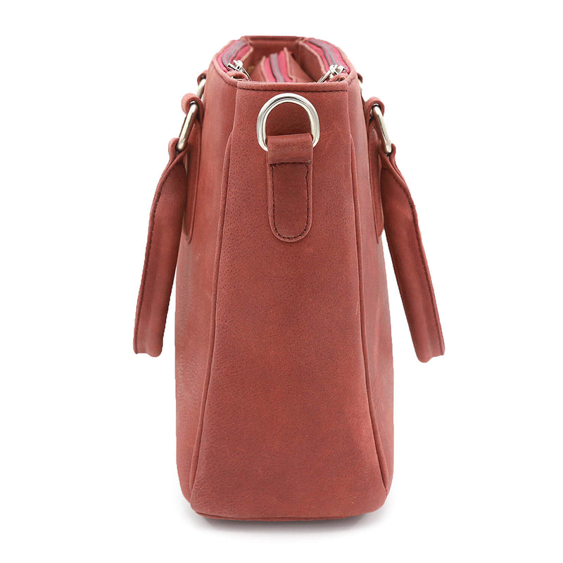Genuine Leather Dull Red Hand Bag ~Women Handbags LHB-01