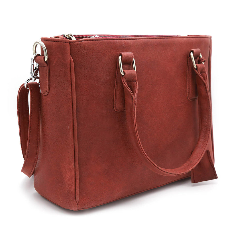 Genuine Leather Dull Red Hand Bag ~Women Handbags LHB-01