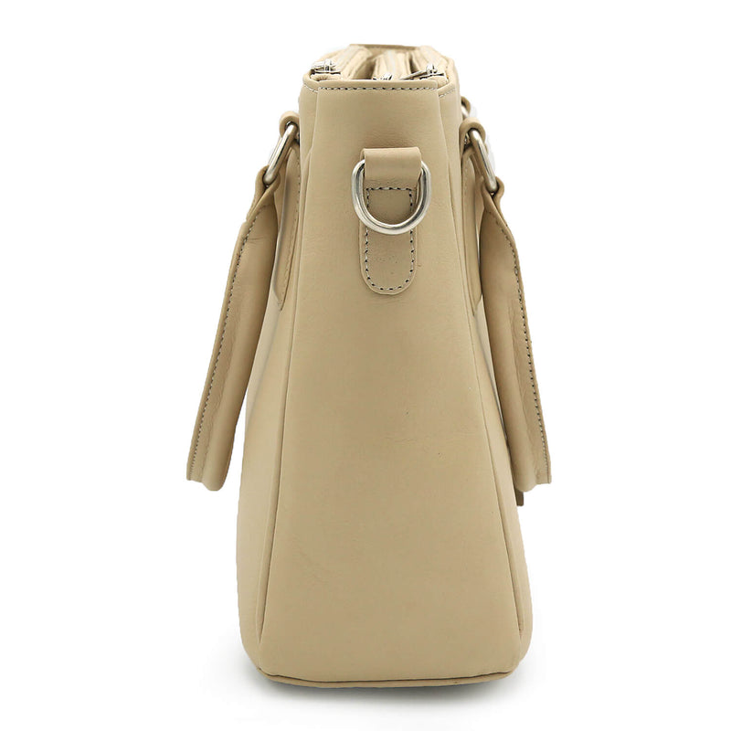 Genuine Leather Light Grayish Orange Hand Bag ~Women Handbags LHB-01