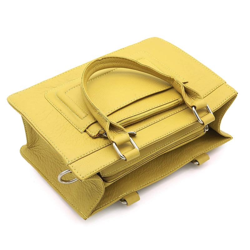Genuine Leather Yellow Hand Bag~Women-Handbags LHB-02