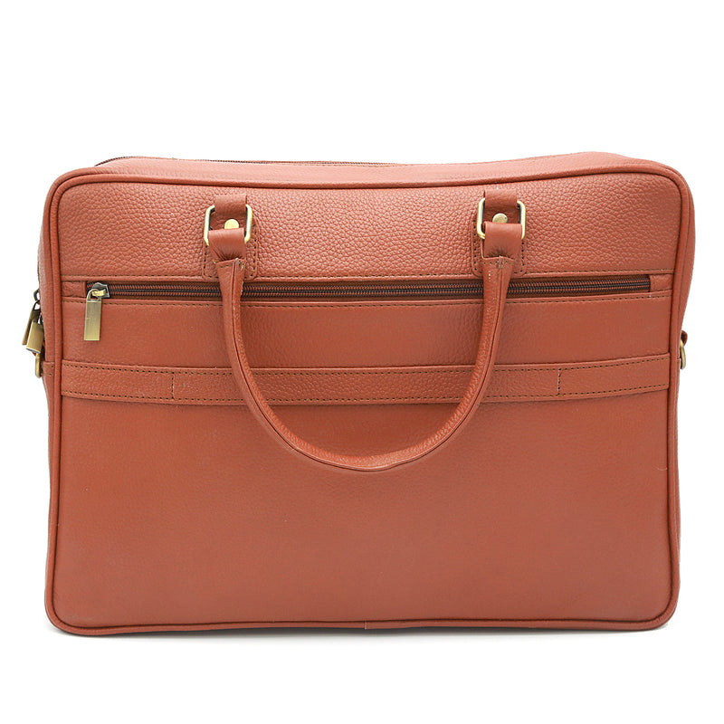 Genuine Leather Sanguine Brown Laptop Shoulder Bag LLB-01