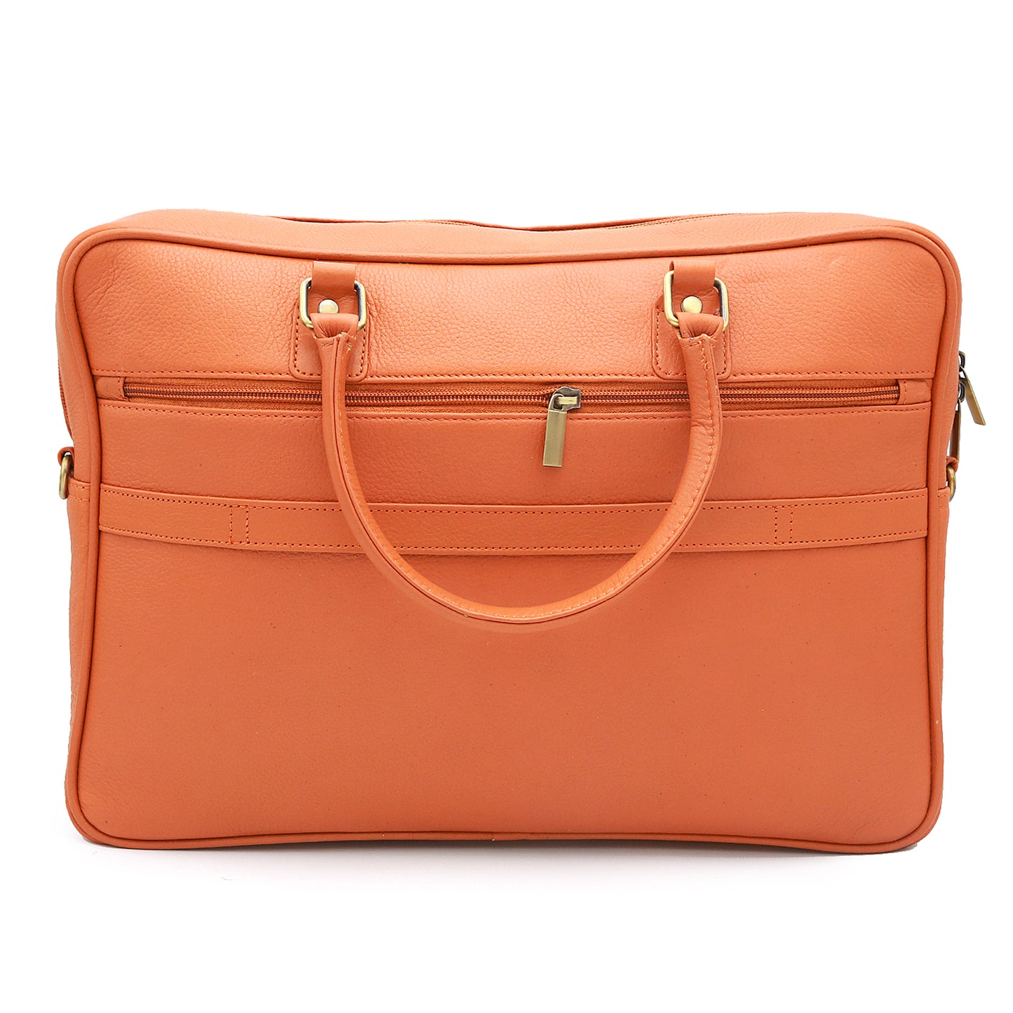 Genuine Leather Sunrise Orange Laptop Shoulder Bag LLB-01