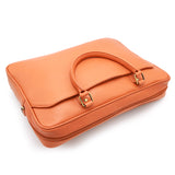 Genuine Leather Sunrise Orange Laptop Shoulder Bag LLB-01