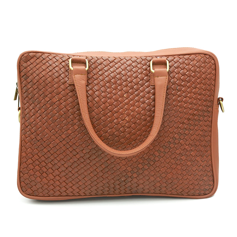 Genuine Leather Fancy Brownish Hand Laptop Shoulder Bag LLB-04