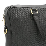 Genuine Leather Fancy Black Laptop Shoulder Bag LLB-04