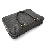 Genuine Leather Fancy Black Laptop Shoulder Bag LLB-04