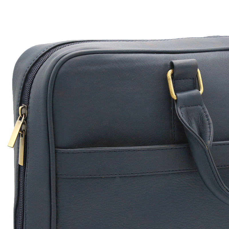 Genuine Leather Steel Grey Hand Laptop Shoulder Bag LLB-02
