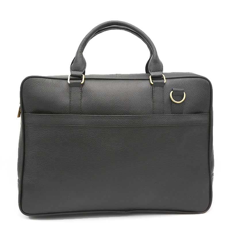 Genuine Leather Black Hand Bag Laptop Shoulder Bag LLB-02