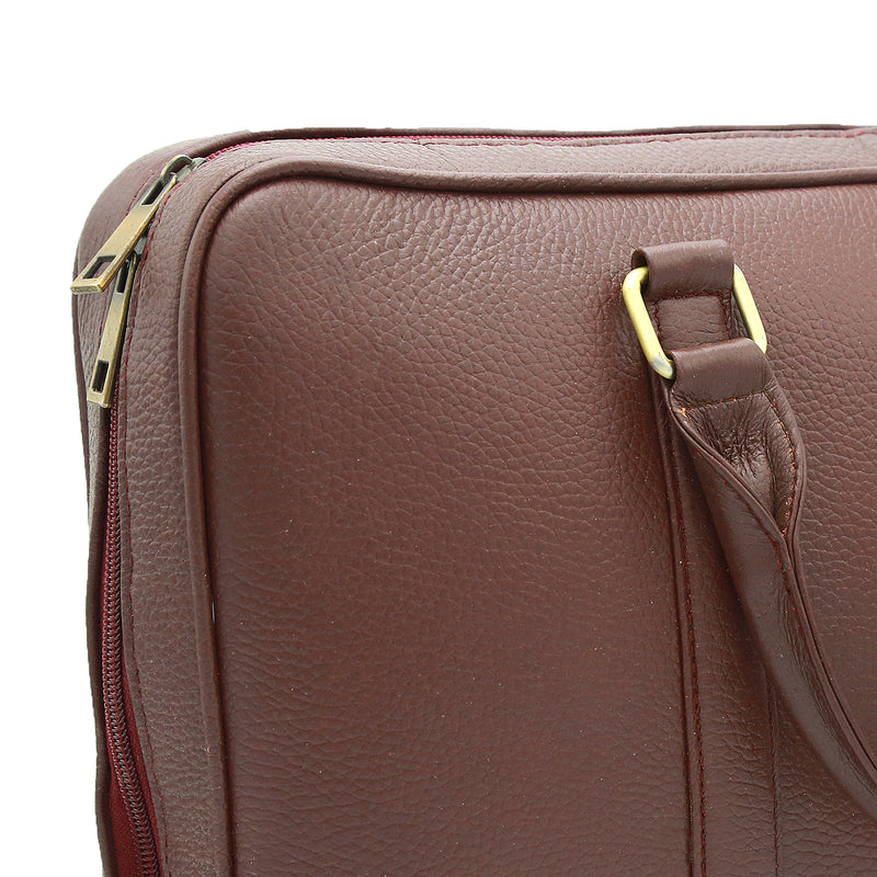 Genuine Leather Congo Brown Hand Laptop Shoulder Bag LLB-03