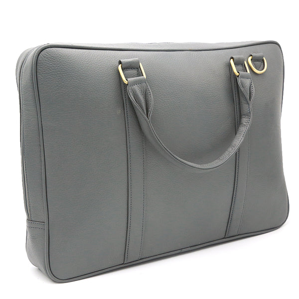 Genuine Leather Fancy Dusty Grey Hand Laptop Shoulder Bag LLB-03
