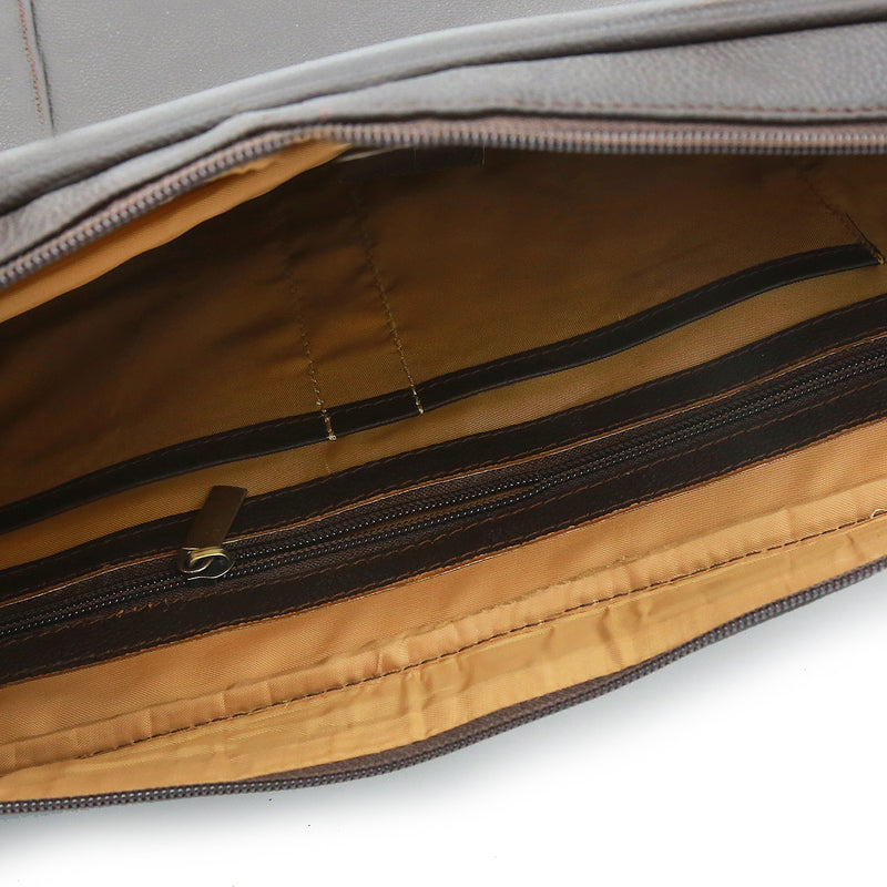 Genuine Leather Fancy Warm Grey Hand Laptop Shoulder Bag LLB-03
